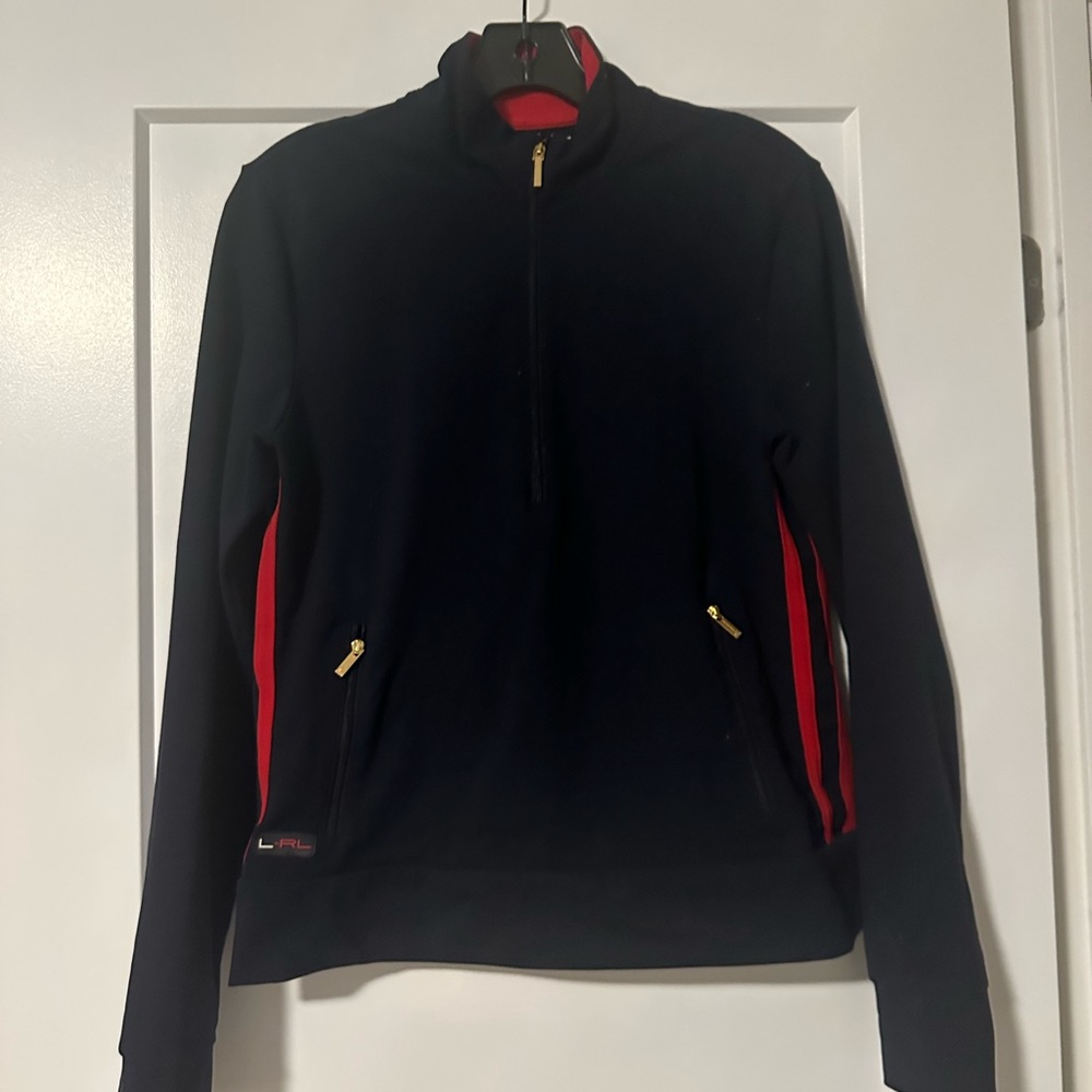 Ralph Lauren Navy and Red Zip-Up Sweater